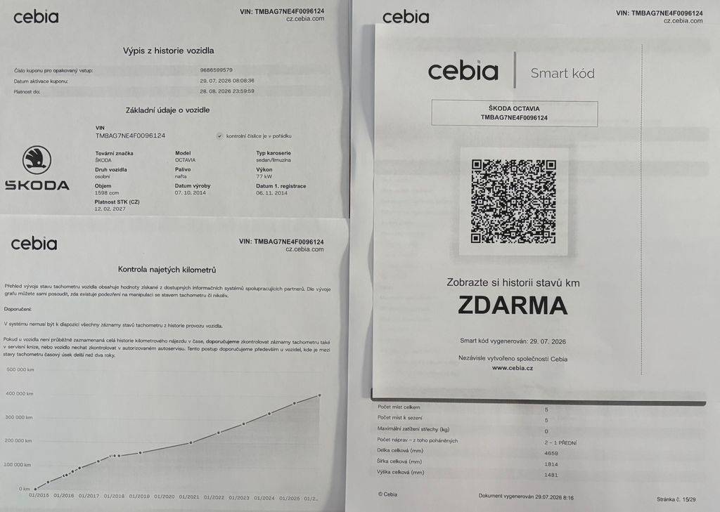 Škoda Octavia 1.6TDI/2015/ELEGANCE,ČR,MANUÁL